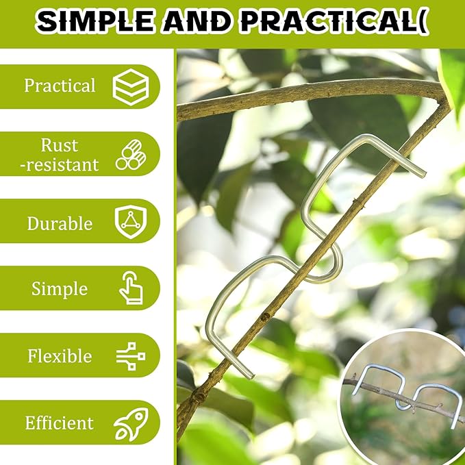 MorningRo 50 Pcs Fruit Tree Limb Spreaders Plant Tying Machine Puller Branchs Preaders Plum Tree Open Angle Pull Branch Stereotyped Tying Bending Farm Tools, M-3.94(Inch), Galvanized