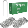AAGUT 6 Inch Landscape Stakes 50 Pack Garden Drip Irrigation Tubing Stakes Heavy Duty 11 Gauge Galvanized Ground Staples Lawn U Hooks for Soaker Hose, Chicken Wire, Chain Link Fence, Dog Fence