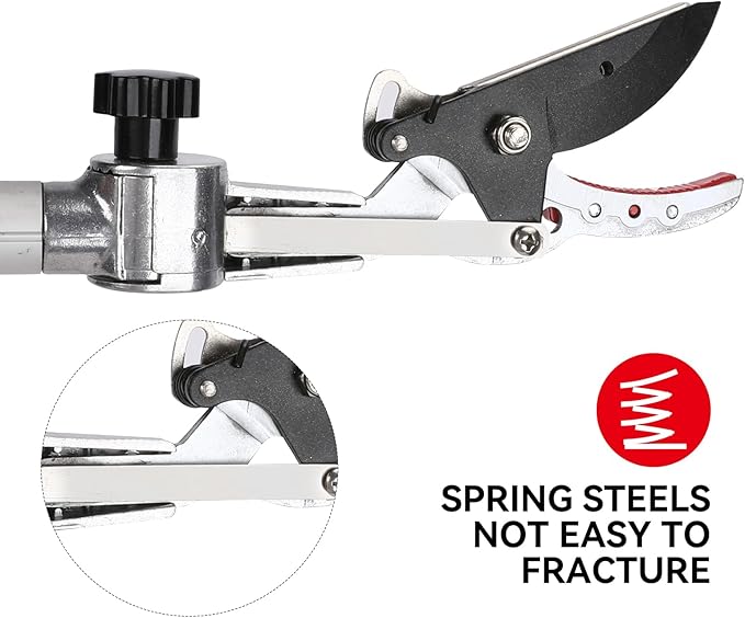 Extendable Tree Cutter, 3.67-5.45 FT Telescopic Pole Pruner, Lightweight Aluminum Handle, Teflon-Coated Blade, Cuts Up to 1/2 Inch, Ideal for Fruit Picking & Tree Branch Cutting | LFX101