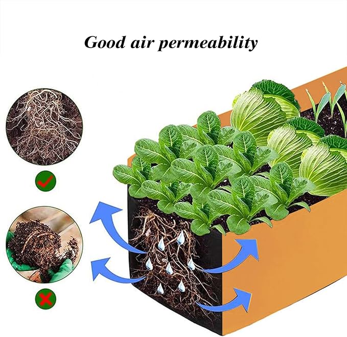 Square Grow Bags, Garden Fabric Planter Container with Handles Bed Flower Vegetables Pots 1MM Thickness Economic Colorful (Brown,11.81x11.81x11.81 Square)