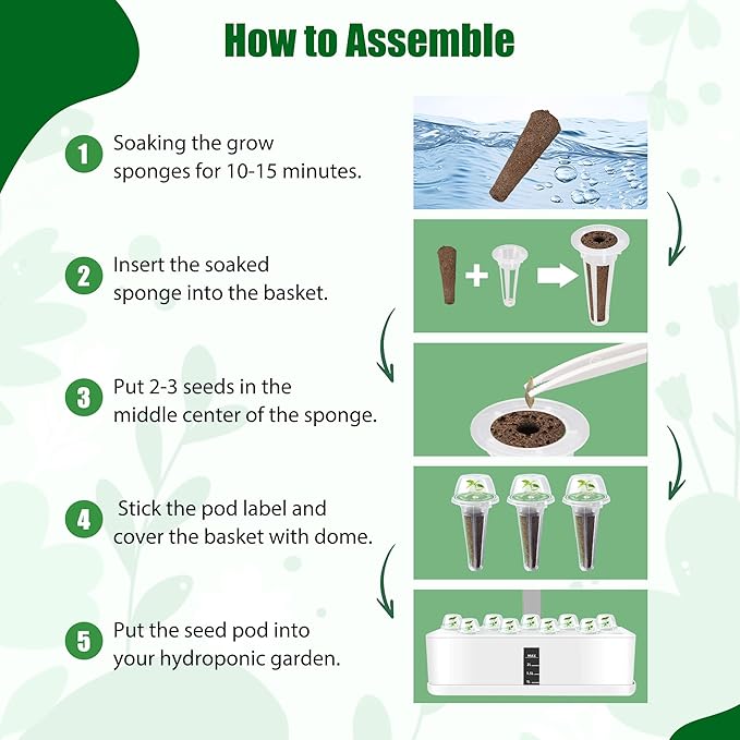 Mint Seed Pods for All Hydroponics Growing Systems, 12 Pods Herb Kit with Seeds of Peppermint, Grow Your Own Herb Garden at Home