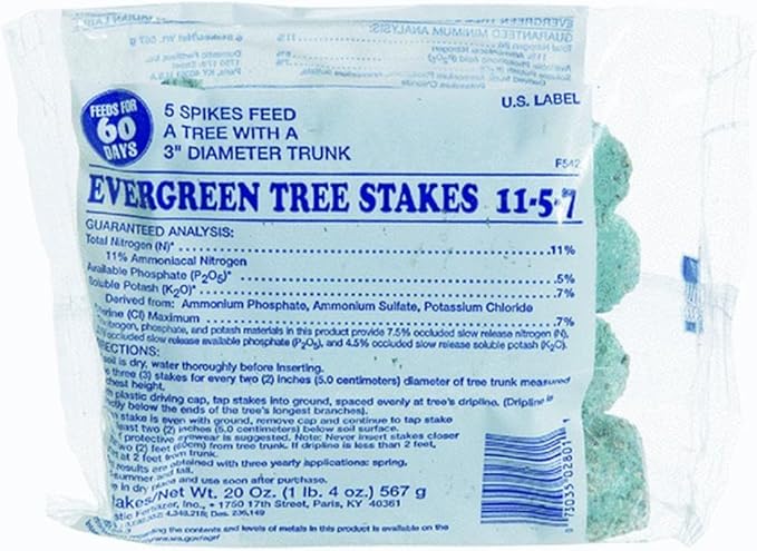 Jobe’s Slow Release Evergreen Fertilizer Spikes, Easy Plant Care for Cypress, Arborvitae, Pine, Cedar, and Many More Acid Loving Trees, 5 Count