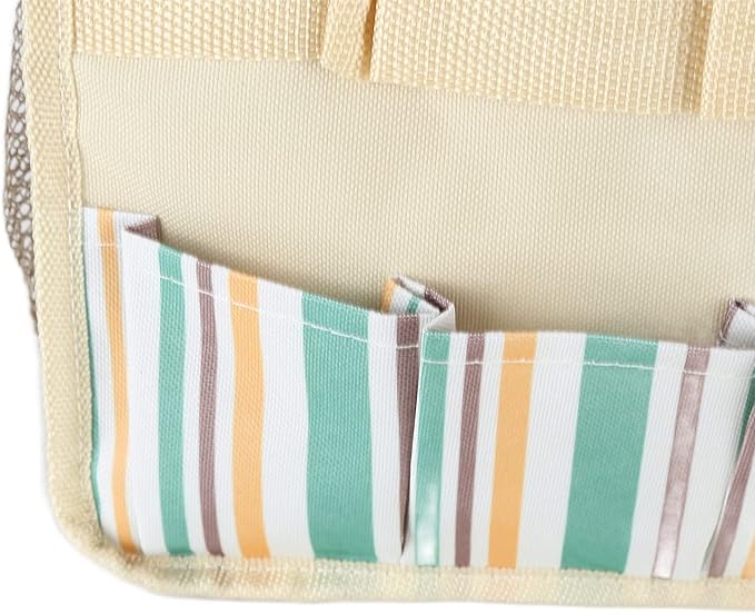 L Garden Tool, Portable Gardeni Sto, Ox Cloth with 5 Slots and Mesh s, Multifunction Handbag for Fertilizers Tools (Khaki)