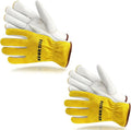 Leather Work Gloves, Puncture Proof Garden Gloves for Women, Heavy Duty Safety Working Gloves for Men