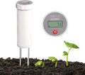 Digital Soil pH Meter, Industrial Grade Soil pH Tester with Calibration-Free LCD Display, High Accuracy Soil pH Pen, Soil pH Monitor for Garden, Lawn, Plant (White)