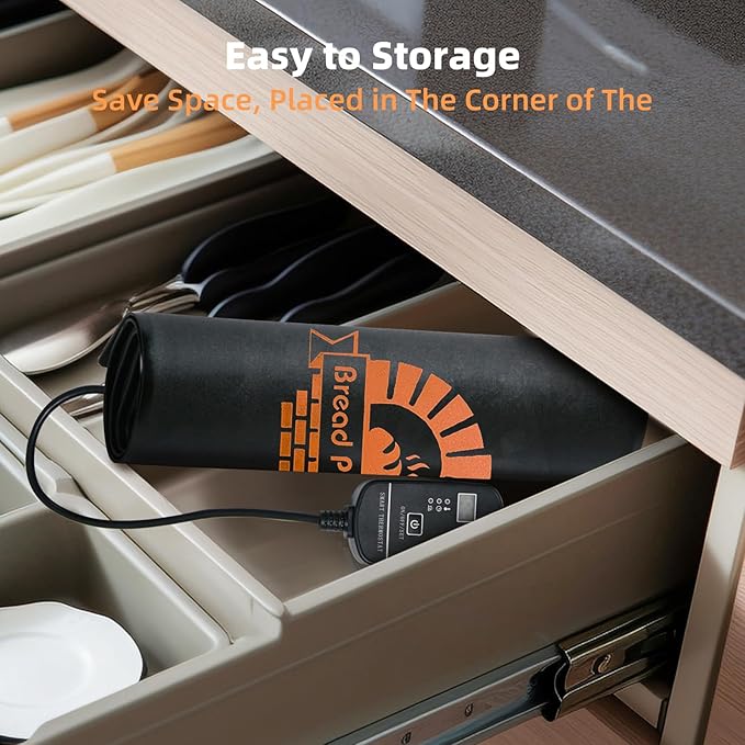 Bread Proofer Warming Mat - Sourdough Warming Mat Sourdough Dough Proofer for Fermenting with Thermostat Control Adjustable Temperature 59°F - 140°F (Round)
