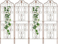 hogardeck 4 Packs 60 * 18 inch Metal Garden Trellis for Climbing Plants Outdoor,Heavy Duty,Gold Coating Rustproof Trellis for Rose, Vegetable, Flowers, Expandable,Perfect for Training Climbing Plants
