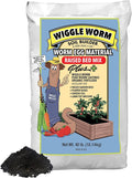 Raised Bed Mix, 40lbs - Organic Soil and Fertilizer for Container Gardening - Worm Egg Material Mixed with Odor Free Pure Worm Castings