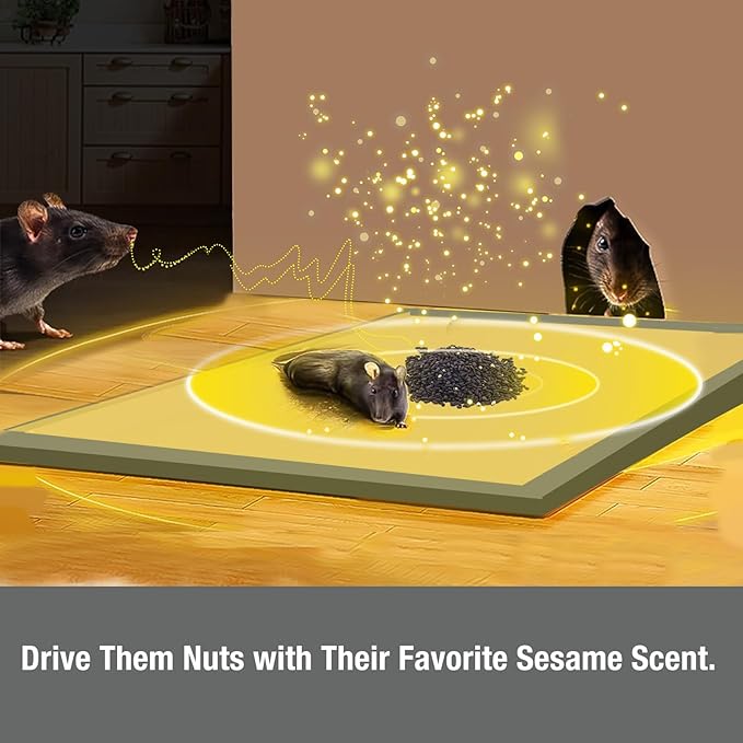 ZingZap Sticky Mouse Traps Glue Boards 13-PK, 3X Faster Catch with Built-in Sesame Scent, Extra-Heavy Fiber Glue Traps for Rats & Mice, Crawling Pests, 100% Biodegradable, Indoors Home & Commercial