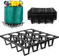 Plant Riser – Modular Pot Spacer for Grow Bags, Planters & Containers – UV-Resistant Drainage Tray for Airflow, Root Health & Cleaner Surfaces (Standard Black, 7 Pack)