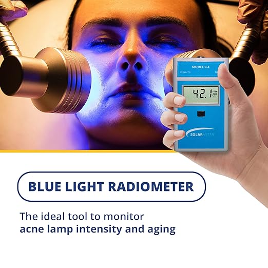 Solarmeter Model 9.4 Visible Blue Light Meter, Handheld Digital Radiometer and Light Bulb Tester for Measuring Blue Light for Aquarium Lamps, Acne & Bilirubin Phototherapy, 0-199.9 mW/cm²