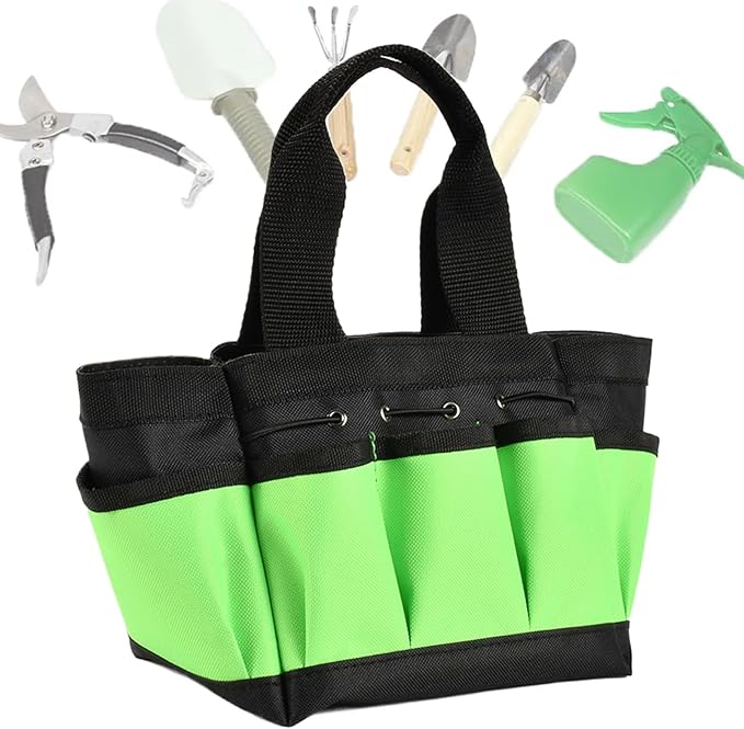 Garden Tool Storage Bag – Oxford Cloth Organizer, Waterproof Material, Lightweight Portable Design, Multiple Pocket Feature, Secure Tool Holder | Perfect Storage Gloves Scissors Hammer Nails