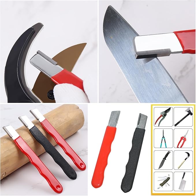 4 Pack Pruning Shears Blade Sharpener Mini Portable Quick Edge Sharpening Carbide Knife Sharpeners for Garden Tool Trimming Knives Cutter Scissor Axe Clipper Pruners Kitchen Garage Outdoor