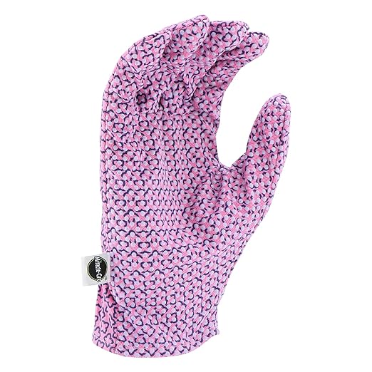 Miracle-Gro Women's Canvas Back Dotted Palm Gardening Work Gloves, Breathable Backing, Strong Grip, Shirred Elastic Wrist, Purple/Pink, Medium, (M56111/WML)