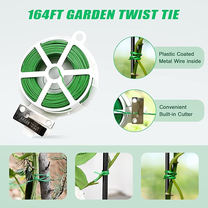 DoCred Cucumber Trellis, 2 Pack Metal Foldable A Frame Garden Trellis for Raised Bed Climbing Plants, Vegetables, Includes Plant Support Clips, Twist Ties, Plastic Ties, A Frame Trellis, Black