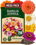 754+ Zinnia Dahlia Seeds, Pack for 2026 USA Premium Non-GMO Flower Seeds, Vibrant Zinnia Elegans for Pollinator Gardens, Borders & Containers, Easy-to-Grow Outdoor Blooms