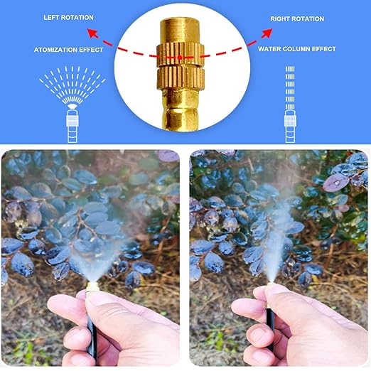 New drip Irrigation kit, Automatic Garden Watering System, Quick Connector and 360-degree Bending Dropper atomizing Copper Nozzle, Garden Plant Lawn Courtyard Watering System. (65FT)