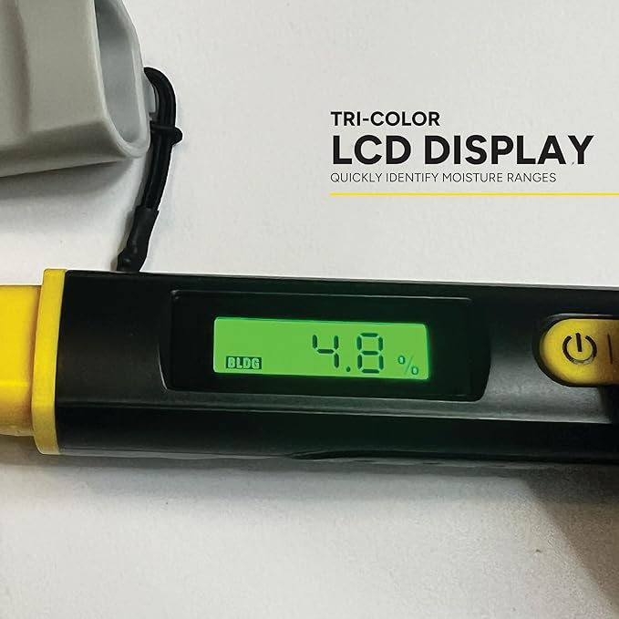 General Tools Compact Digital Moisture Meter MMP100 – Pin-Style Tool Detects Moisture in Wood and Building Materials to Help Identify Targeted Moisture Levels and Prevent Water Damage