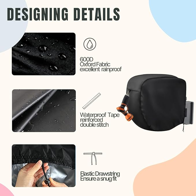 Hose Reel Cover,600D Waterproof Covers for Retractable Garden Hoses Reels,Heavy Duty Shield for Water Hose-Reel(20"Lx10.2"Wx18"H,Black)