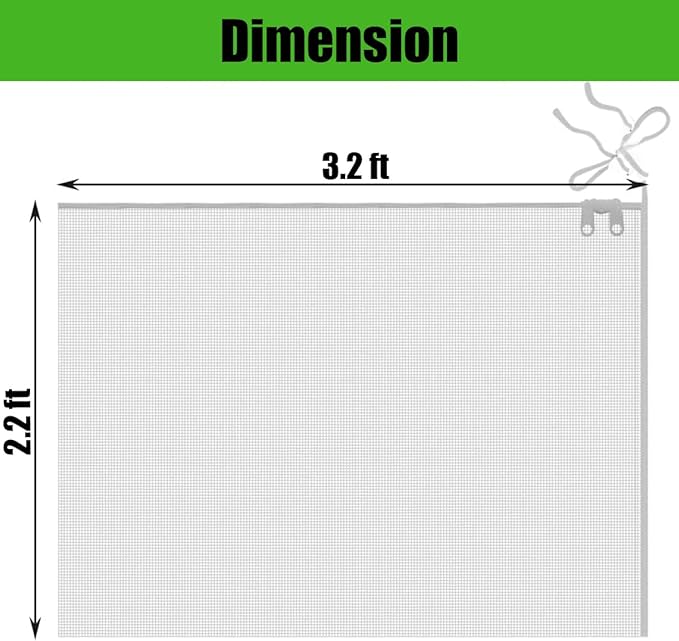 Gardtree 4 PCS 2.2 x 3.2 FT Bird Insect Barrier Netting for Garden Protection, Fruit Tree Net with Drawstring & Zipper, Plant Cover Mesh from Animals for Blueberry Bush Vegetables Tomato