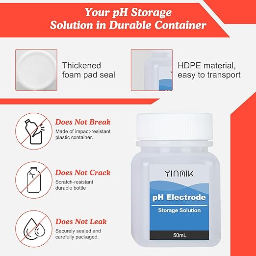 pH Storage Solution 3M KCL Storage Solution pH Buffer Solution Storage pH Electrode Storage Solution pH Probe Storage Solution pH Meter Storage Kit for All pH Tester pH Reader pH Checker pH Monitor