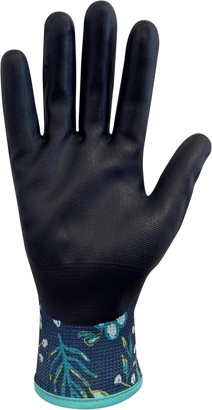 Digz Small Comfort Grip Garden Gloves, Knit Shell, Latex Free, Navy