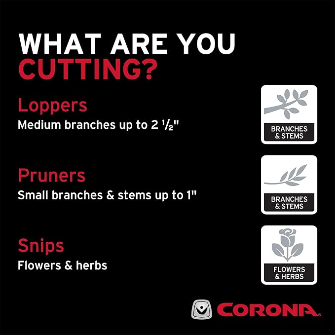 Corona Tools Bypass Pruner – Forged Steel 1″ Capacity Hand Pruning Garden Shears with Lightweight Aluminum Handles