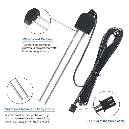 ACEIRMC Soil Moisture Sensor, Icstation Humidity Detector, with Corrosion Resistant Probe, Digital Analog Signal Output for Arduino Raspberry Pi Garden Automatic Watering System (5set)