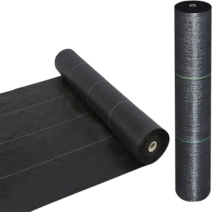 Goasis Lawn Weed Barrier Control Fabric Ground Cover Membrane Garden Landscape Driveway Weed Block Nonwoven Heavy Duty 125gsm, Black (4FT x 100FT)