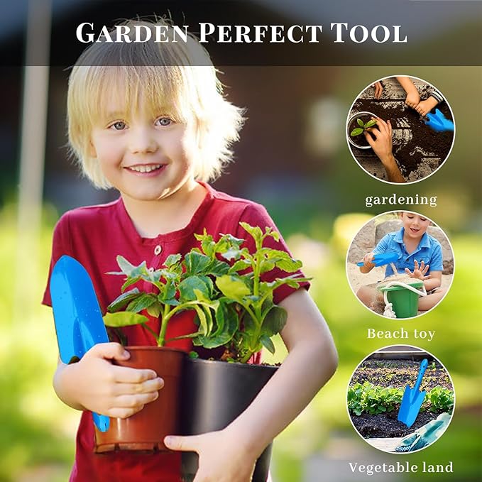Garden Trowel for Digging and Planting, Mini Colorful Metal Hand Shovel, Small Trowel Set Garden Tools for Flower Soil Planting Digging Transplanting Ideal Gardening Gift for Kids