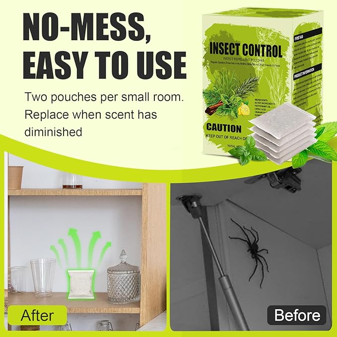 Natural Peppermint Insect Repellent, Spider Repellent Indoor, Fresh Mint Scent, Rodent Repellent for Car Engine, Home Storage, Safe for Kids and Pets (12)