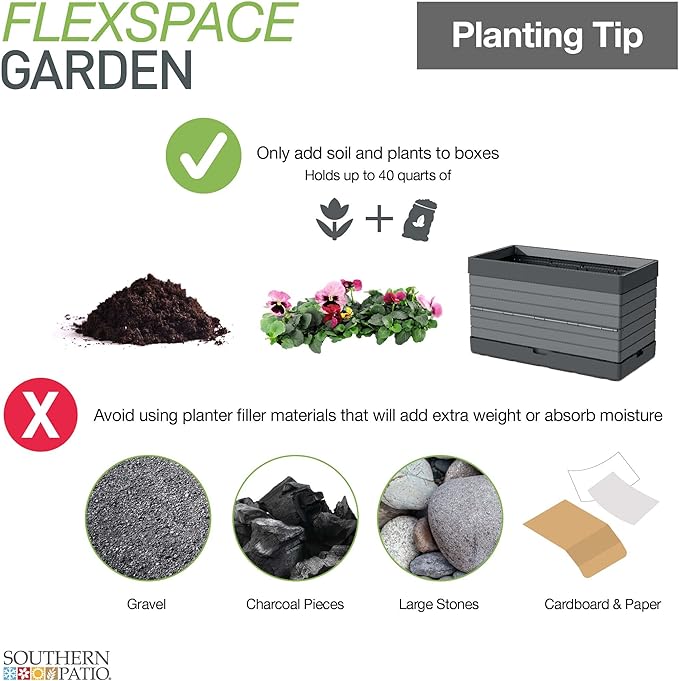 Southern Patio FlexSpace 5-pc. Modular Raised Garden with 3 Collapsible Planter Boxes & 2 Legs
