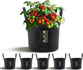 Dipuosile 6-Pack 7 Gallon Grow Bags Extra-Long Handles, Heavy Duty 300G Thickened Nonwoven, Fabric Growing Bags for Tomato, Potato,Vegetables, and Flowers