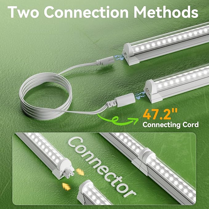 4FT Grow Lights for Indoor Plants,T8 5000K Full Spectrum Plant Light,540W(12 x 45W),LED Grow Light Strips with Timer, Aluminum Reflector,Linkable,Plant Growing Lamp Fixture for Greenhouse Indoor 12pcs