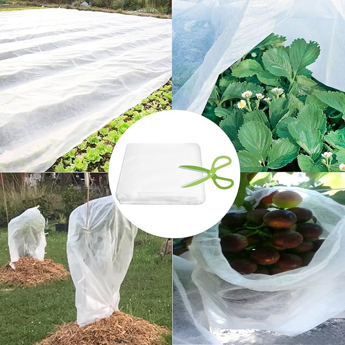 Plant Covers Freeze Protection 10ft x 33ft 1.1 oz Frost Cloth Plant Freeze Protection, Frost Blankets for Outdoor Plants Winter or Floating Row Covers Shade Cloth for Gardens, Vegetables