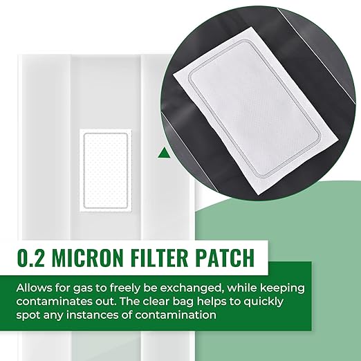 20 Packs 6 Mil Mushroom Grow Bags with Self Healing Injection Port, Thick Spawn Bags 5.5" X 9.8" X 25.6" with 0.2 Micron Filter Breathable Autoclavable Durable Tear-Resistant