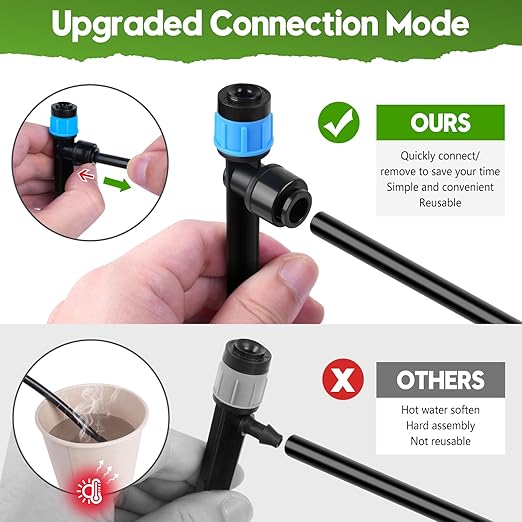 240FT Drip Irrigation System for Garden, 2026 Upgraded Quick-Connect Automatic Garden Watering System with 1/2" & 1/4" Tubing and Adjustable Nozzle Emitters for Greenhouse, Yard, Lawn, Raised Bed
