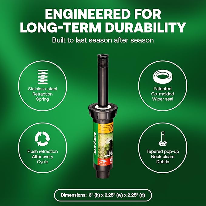 Rain Bird 1804 Spray Head with 15van Nozzle; 0° to 360° Adjustable; 15' Radius (Pack of 5)