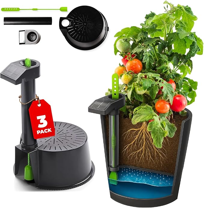 Self Watering Planter Insert w/LifeTested Technology, Water Reservoir & Level Indicator - Turn Any 5-Gal Bucket into a DIY, Portable Automatic Container Indoor-Outdoor Garden, 3-Pack