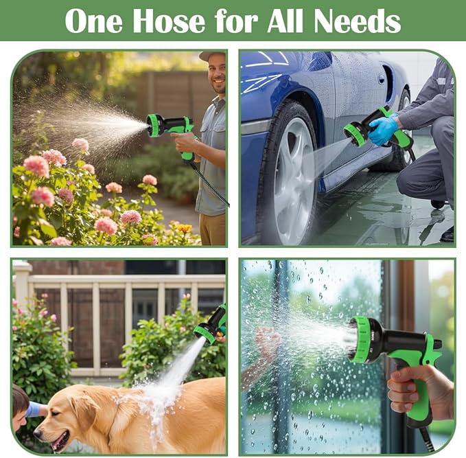 RooTrimmer 5 Gallon Nursery Pots (20-Pack) + 50ft Garden Hose with Spray Nozzle 2P + 3-in-1 Soil Tester 2P for Moisture/Light/pH | All-in-One Gardening Kit for Indoor/Outdoor Plants