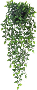 Artificial Hanging Plants,1 Pack Fake Wall Plants,Faux Mandala Vines Potted Plants,Plastic Greenery with Planter for Indoor Outdoor Garden Patio Office Décor