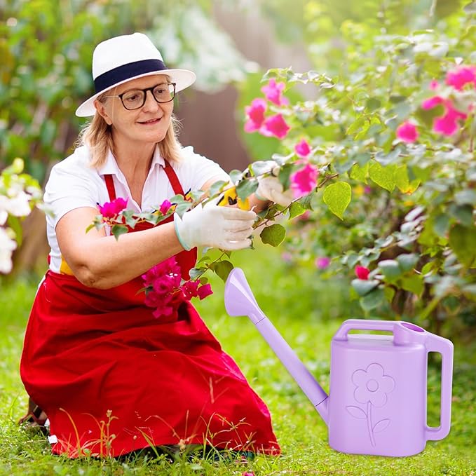 2.8L Watering Can for Indoor Plants, Garden Watering Cans for Outdoor Plant House Flower, Modern Plant Watering Can Large Long Spout with Sprinkler Head