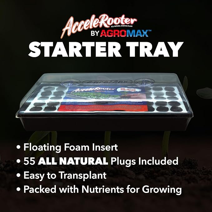 HTG Supply Seed Station Complete Seed Starter Kit with T5 Grow Light, Metal Light Stand, Heat Mat, 7" Humidity Dome, Floating Tray & Seed Plugs for Seed Germination & Seedling Propagation