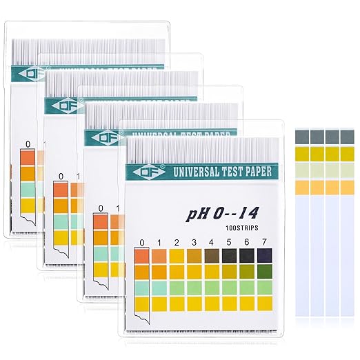 400 Strips Plastic Ph Test Strips, Universal Ph 0-14, Litmus Test Paper with Storage Case for Saliva Urine Water Soil Testing Pet Food and Diet Ph Monitoring