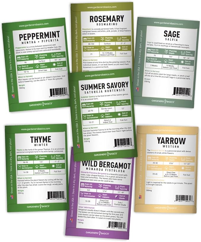 35 Medicinal Herb Seeds Variety Pack – Heirloom Non-GMO Healing & Culinary Herbs for Planting – Apothecary, Tea & Homestead Garden Kit