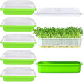 SHUESS 6 Pack Seed Sprouting Tray with Drain Holes BPA Free Nursery Tray Microgreens Growing Trays Wheatgrass Grower Sprouting Container Seed Germination Propagation Trays for Garden Home Office