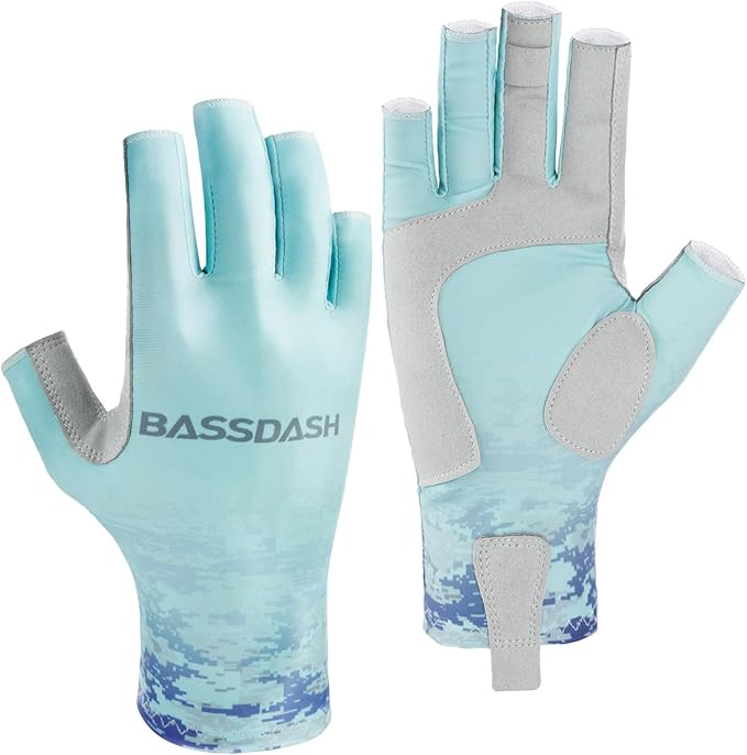BASSDASH ALTIMATE UPF 50+ Women’s Fishing Gloves UV Sun Protection Fingerless Gloves for Kayaking Paddling Hiking Cycling Driving Shooting Training