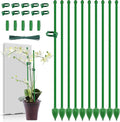 10PCs Plant Stakes for Indoor Plants,15 Inch Plant Support Stakes with Clips, Tall Adjustable Plant Sticks for Indoor Monstera Tomato Orchid Potted Plants Flower Comes with Spearhead End