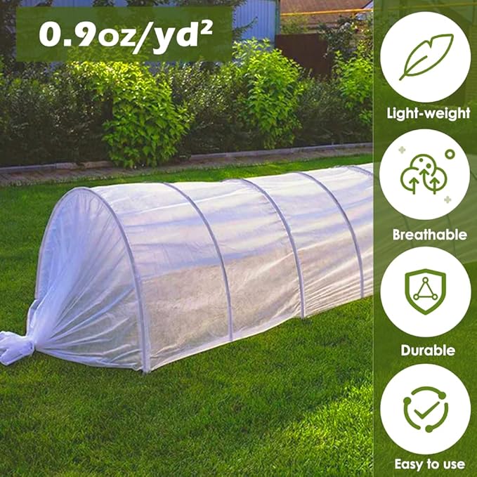 Plant Freeze Protection Cover, 5x60ft Frost Cloth Winter Garden Blanket, Floating Row Cover for Cold Weather and Shade, Perfect for Outdoor Vegetables, Trees, Greenhouse