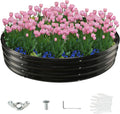 5FT Diameter Galvanized Garden Raised Bed/Plant Box/Fire Pit Ring - 0.8mm Thick,12 Inch Tall,Perfect for Planting a Variety of Flowers,Herbs,Vegetables (Black, 60 Dia X 11.5 inches)